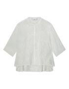Summum 3/4 sleeve blouse 3d flower cotton 2s3054-12183