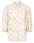 Aaiko Blouse korte mouw lien 2 tone co 53