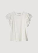 Summum butterfly sleeve top with lace 3s5025-30609 122 ivory