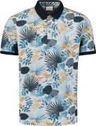 No Excess Polo pique allover printed blue
