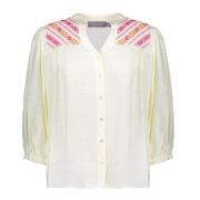 Geisha Blouse embroidery at yoke 34 sl ecru dessin