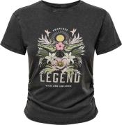 Only Onllucy life s/s summer top box jrs black/malibu l