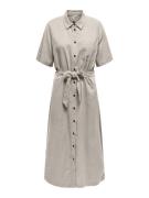 Only Onlcaro s/s linen bl belt dress cc