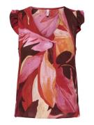 Only onlalma life vis s/s elina top aop 15293450 russet brown