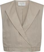 Copenhagen Muse Cmnatuli linen short waistcoat oyster grey