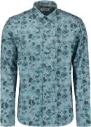 No Excess Shirt stretch allover printed deep blue