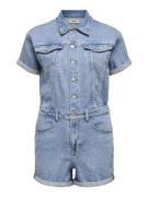 Only onlcastel s/s dnm playsuit azg 15344704 light blue denim