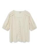Vero Moda Vmdahlia ss v-neck shirt wvn btq ecru dessin