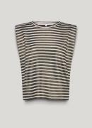 Summum 3s5148-30697 sleeveless top knitted stripe coated