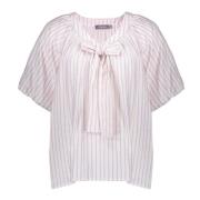 Geisha blouse stripes with bow 53062-14 010 lilac