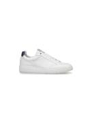 Floris van Bommel witter leren sneaker met blauw accent