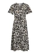 Vila Vilovie ss wrap midi dress ecru dessin