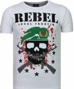 Local Fanatic Skull rebel rhinestone t-shirt